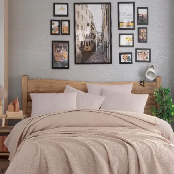 Prikrývka 200x230 pique - cappuccino