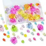 80Pcs 4 Styles Transparent Acrylic Beads