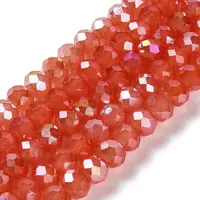 Baking Electroplate Glass Beads Strands