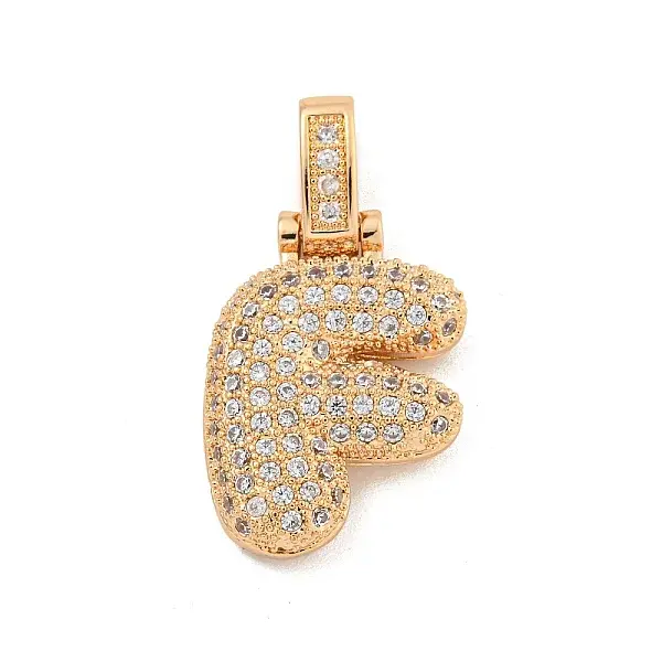 Brass Micro Pave Clear Cubic Zirconia Pendants