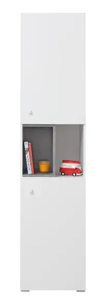 Vysoká skříňka omega - bílá/beton