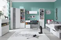 Dětský pokoj omega b - bílá / dub / beton