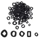 100Pcs 5 Styles Rubberized Style Acrylic Linking Rings