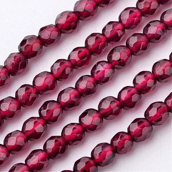 Natural Garnet Bead Strands