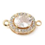 Brass Pave Clear Cubic Zirconia Connector Charms