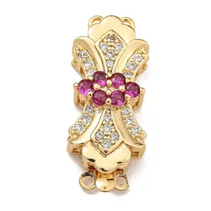 Brass Micro Pave Cubic Zirconia Box Clasps
