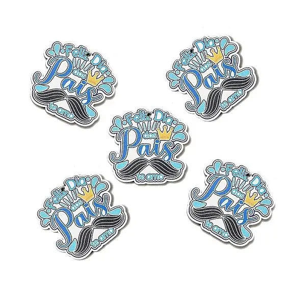 Father's Day Single Face Printed Aspen Wood Pendants