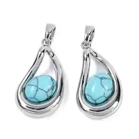 Synthetic Turquoise Teardrop Pendants