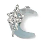 Platinum Alloy Resin Rhinestone Glass Pendants