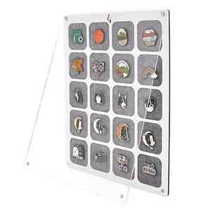 20 Grids Rectangle Felt Wall Mounted Brooch Organizer Display Stands