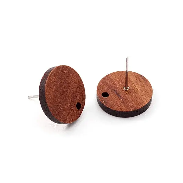 Coconut Brown Wood Stud Earring Findings