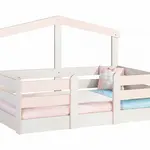 Detská posteľ 90x190 boom - breza/ružová