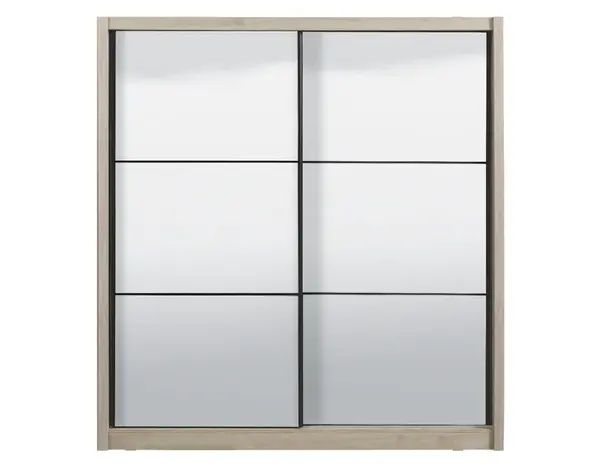 Zrkadlová skriňa s posuvnými dverami debby 215 - dub sivý