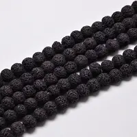 Natural Lava Rock Round Bead Strands