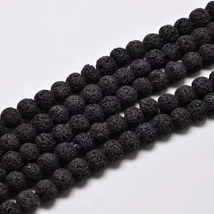 Natural Lava Rock Round Bead Strands