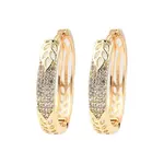 Brass Micro Pave Cubic Zirconia Hoop Earring