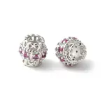 Brass Micro Pave Cubic Zirconia European Beads