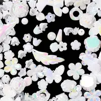 Rainbow Iridescent Plating Acrylic Beads