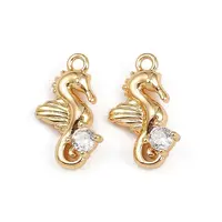 Brass Micro Pave Cubic Zirconia Charms