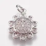 Brass Micro Pave Cubic Zirconia Charms