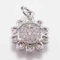 Brass Micro Pave Cubic Zirconia Charms