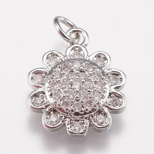 Brass Micro Pave Cubic Zirconia Charms