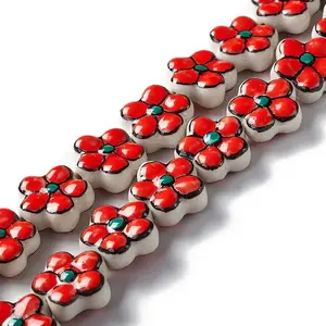 Handmade Porcelain Flower Beads Strands