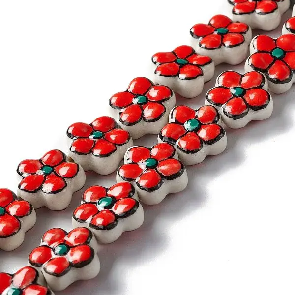 Handmade Porcelain Flower Beads Strands