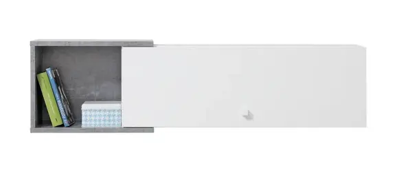 Závěsná police omega i - bílá/beton