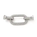 Rack Plating Brass Micro Pave Clear Cubic Zirconia Fold Over Clasps