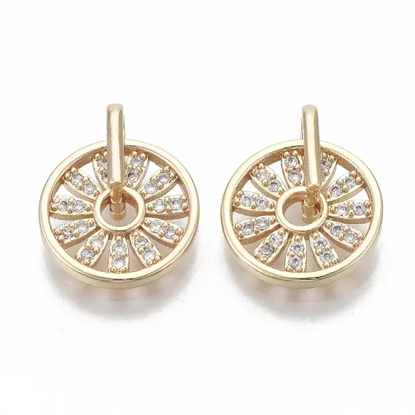 Brass Micro Pave Cubic Zirconia Pendants
