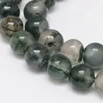 Natural Moss Agate Beads Strands