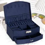 Velvet Jewelry Organizer Storage Drawer Boxes with Handle