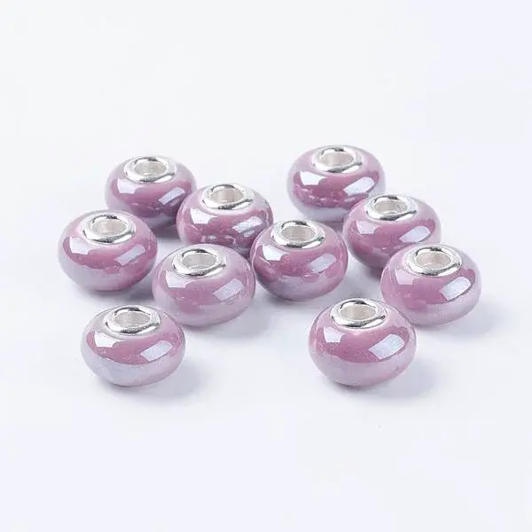 Handmade Porcelain Ceramic Spacer European Beads Fit Charm Bracelets