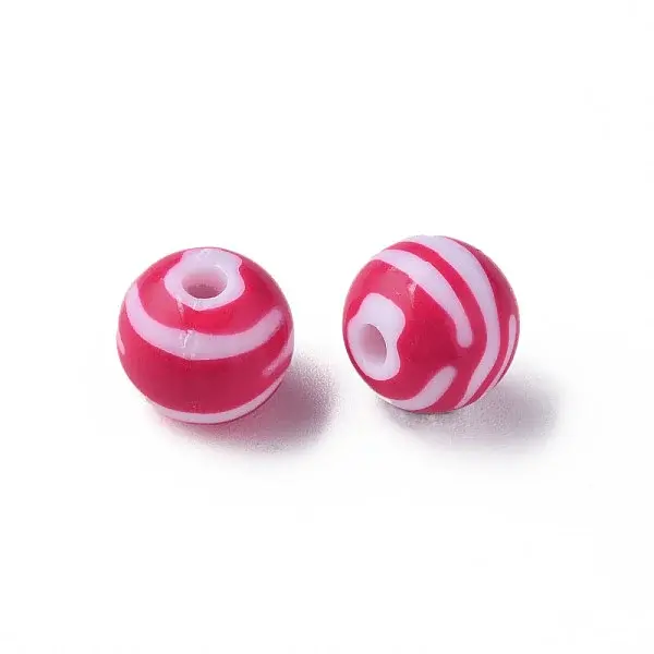 Opaque Striped Acrylic Beads
