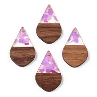 Transparent Resin & Walnut Wood Pendants