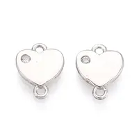 925 Sterling Silver Micro Pave Clear Cubic Zirconia Connector Charms