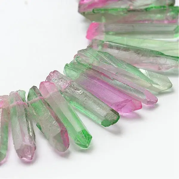 Electroplate Natural Quartz Crystal Beads Strands
