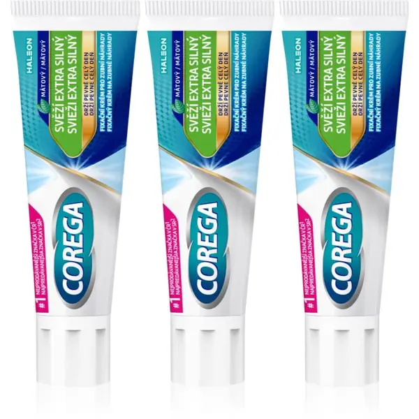 Corega Fresh Extra Strong fixačný krém pre zubnú náhradu 3x40 g