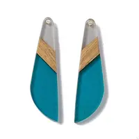 Transparent Resin & Walnut Wood Big Pendants