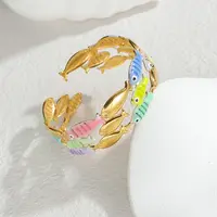 Ocean 304 Stainless Steel Enamel Cuff Bangles for Women