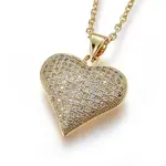 Brass Micro Pave Cubic Zirconia Pendant Necklaces