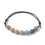 Dyed Natural Lava Rock Round Braided Bead Bracelets
