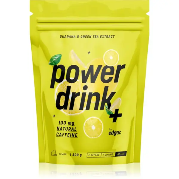 Edgar Power Drink + podpora sportovního výkonu s kofeinem příchuť Lemon 1500 g