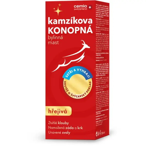 Cemio Kamzíkova konopná mast bylinná mast s hřejivým účinkem 200 ml