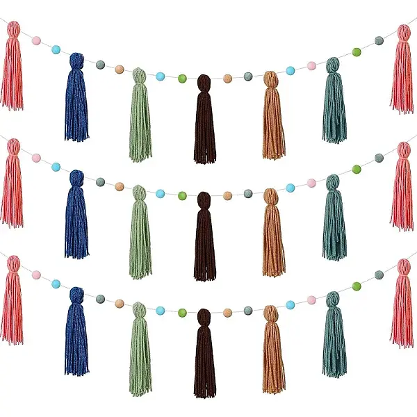 Wool Felt Ball Tassel Garland Banner