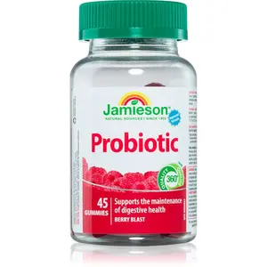 Jamieson Probiotic Gummies pastilky na podporu trávenia príchuť Raspberry 45 ks