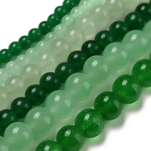 6 Strands 6 Styles Natural & Dyed Malaysia Jade Beads Strands
