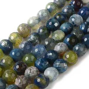 Dyed & Heated Natural Fire Crackle Agate Beads Strands