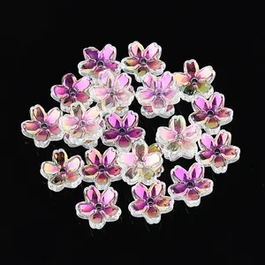 Transparent Electroplate Glass Bead Caps